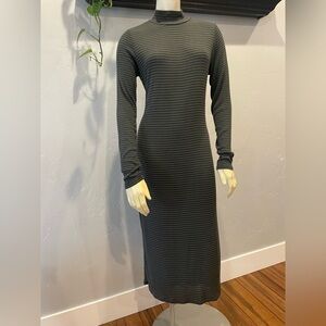 Double layer modal, mock neck, long sleeve midi, dress size M